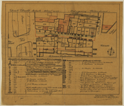 214298 Plattegrond van het terrein ter weerszijden van de Potterstraat te Utrecht; met weergave van percelen met ...